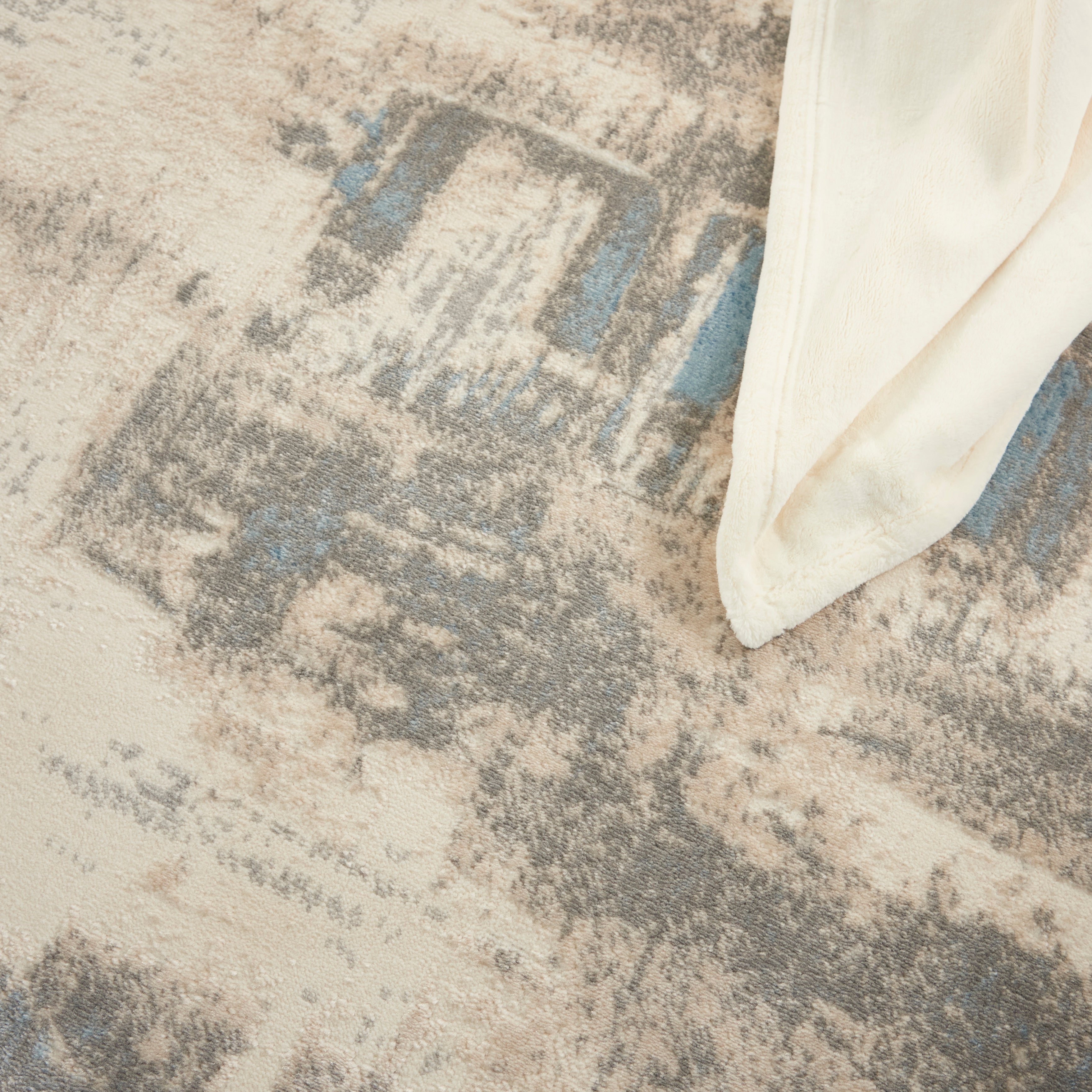 Nourison Solace SLA07 Ivory/Grey/Blue Large Rectangle Rug